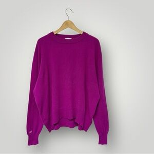 CARTOLINA CADEN 100% Cashmere Crew neck Sweater in Hot pink Sz L